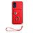 Coque Silicone Gel Motif Cuir Housse Etui BF1 pour Oppo A18 Rouge