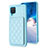 Coque Silicone Gel Motif Cuir Housse Etui BF1 pour Samsung Galaxy A12 5G Bleu Clair