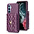 Coque Silicone Gel Motif Cuir Housse Etui BF1 pour Samsung Galaxy Quantum4 5G Violet