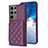 Coque Silicone Gel Motif Cuir Housse Etui BF1 pour Samsung Galaxy S21 FE 5G Violet