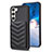 Coque Silicone Gel Motif Cuir Housse Etui BF1 pour Samsung Galaxy S22 5G Noir