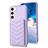 Coque Silicone Gel Motif Cuir Housse Etui BF1 pour Samsung Galaxy S22 5G Violet Clair