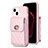 Coque Silicone Gel Motif Cuir Housse Etui BF2 pour Apple iPhone 14 Plus Or Rose