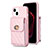 Coque Silicone Gel Motif Cuir Housse Etui BF2 pour Apple iPhone 15 Or Rose