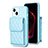 Coque Silicone Gel Motif Cuir Housse Etui BF3 pour Apple iPhone 13 Bleu