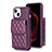 Coque Silicone Gel Motif Cuir Housse Etui BF3 pour Apple iPhone 13 Violet