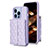 Coque Silicone Gel Motif Cuir Housse Etui BF3 pour Apple iPhone 14 Pro Violet Clair