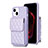 Coque Silicone Gel Motif Cuir Housse Etui BF3 pour Apple iPhone 15 Violet Clair