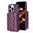 Coque Silicone Gel Motif Cuir Housse Etui BF3 pour Apple iPhone 16 Pro Max Violet