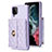 Coque Silicone Gel Motif Cuir Housse Etui BF3 pour Samsung Galaxy A12 5G Violet Clair