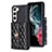 Coque Silicone Gel Motif Cuir Housse Etui BF3 pour Samsung Galaxy S22 5G Noir