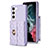 Coque Silicone Gel Motif Cuir Housse Etui BF3 pour Samsung Galaxy S22 Plus 5G Violet Clair