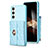 Coque Silicone Gel Motif Cuir Housse Etui BF3 pour Samsung Galaxy S24 Plus 5G Bleu Clair