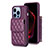 Coque Silicone Gel Motif Cuir Housse Etui BF4 pour Apple iPhone 13 Pro Violet