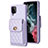 Coque Silicone Gel Motif Cuir Housse Etui BF4 pour Samsung Galaxy A12 Violet Clair