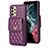 Coque Silicone Gel Motif Cuir Housse Etui BF4 pour Samsung Galaxy A13 4G Violet