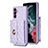 Coque Silicone Gel Motif Cuir Housse Etui BF4 pour Samsung Galaxy A14 4G Violet Clair