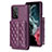 Coque Silicone Gel Motif Cuir Housse Etui BF4 pour Samsung Galaxy A52 5G Violet