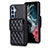 Coque Silicone Gel Motif Cuir Housse Etui BF4 pour Samsung Galaxy A54 5G Noir