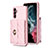 Coque Silicone Gel Motif Cuir Housse Etui BF4 pour Samsung Galaxy Jump3 5G Or Rose