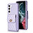 Coque Silicone Gel Motif Cuir Housse Etui BF4 pour Samsung Galaxy S22 5G Violet Clair