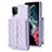 Coque Silicone Gel Motif Cuir Housse Etui BF5 pour Samsung Galaxy A12 5G Violet Clair