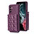 Coque Silicone Gel Motif Cuir Housse Etui BF5 pour Samsung Galaxy A14 4G Violet