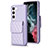 Coque Silicone Gel Motif Cuir Housse Etui BF5 pour Samsung Galaxy S22 Plus 5G Violet Clair