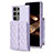 Coque Silicone Gel Motif Cuir Housse Etui BF5 pour Samsung Galaxy S24 Ultra 5G Violet Clair