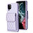 Coque Silicone Gel Motif Cuir Housse Etui BF6 pour Samsung Galaxy A12 5G Violet Clair