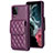 Coque Silicone Gel Motif Cuir Housse Etui BF6 pour Samsung Galaxy A12 Nacho Violet