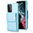 Coque Silicone Gel Motif Cuir Housse Etui BF6 pour Samsung Galaxy A53 5G Bleu Ciel
