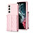 Coque Silicone Gel Motif Cuir Housse Etui BF6 pour Samsung Galaxy S22 Plus 5G Or Rose