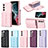 Coque Silicone Gel Motif Cuir Housse Etui BF6 pour Samsung Galaxy S22 Plus 5G Petit