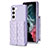 Coque Silicone Gel Motif Cuir Housse Etui BF6 pour Samsung Galaxy S22 Plus 5G Violet Clair