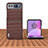 Coque Silicone Gel Motif Cuir Housse Etui BH10 pour Motorola Moto Razr 40 5G Marron