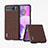 Coque Silicone Gel Motif Cuir Housse Etui BH4 pour Motorola Moto Razr 40 5G Marron