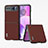 Coque Silicone Gel Motif Cuir Housse Etui BH5 pour Motorola Moto Razr 40 5G Marron