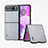 Coque Silicone Gel Motif Cuir Housse Etui BH6 pour Motorola Moto Razr 40 5G Gris