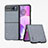 Coque Silicone Gel Motif Cuir Housse Etui BH6 pour Motorola Moto Razr 40 5G Gris Fonce