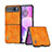 Coque Silicone Gel Motif Cuir Housse Etui BH7 pour Motorola Moto Razr 40 5G Orange