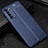 Coque Silicone Gel Motif Cuir Housse Etui H01 pour Huawei Honor Play4 5G Bleu