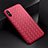 Coque Silicone Gel Motif Cuir Housse Etui H01 pour Xiaomi Redmi 9A Rouge