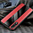 Coque Silicone Gel Motif Cuir Housse Etui H03 pour Huawei P20 Pro Rouge