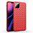 Coque Silicone Gel Motif Cuir Housse Etui pour Apple iPhone 11 Pro Max Rouge