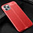 Coque Silicone Gel Motif Cuir Housse Etui pour Apple iPhone 12 Max Rouge