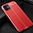 Coque Silicone Gel Motif Cuir Housse Etui pour Apple iPhone 12 Mini Rouge