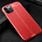 Coque Silicone Gel Motif Cuir Housse Etui pour Apple iPhone 12 Pro Rouge