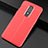 Coque Silicone Gel Motif Cuir Housse Etui pour OnePlus 6 Rouge