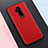 Coque Silicone Gel Motif Cuir Housse Etui pour OnePlus 7T Pro Rouge